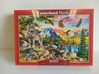 Obrázek z Puzzle 1000 dílků vlk s rodinou 